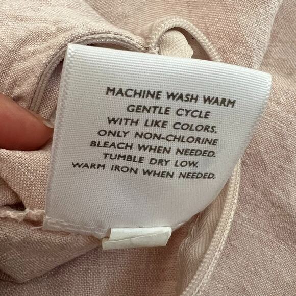 Hotel Collection Duvet Cover Full/Queen Beige 100% Linen Zip - Picture 6 of 10